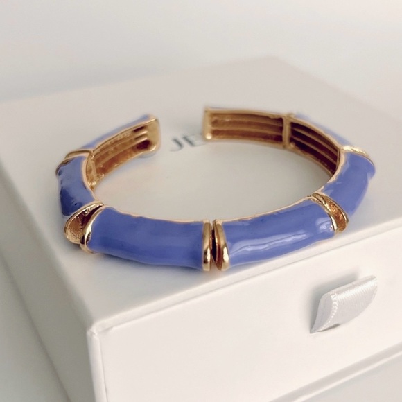 Cuff Lilac Bracelet | Handcrafted 22K Gold Tone | Enameled Luxury Jewelry - Picture 5 of 11